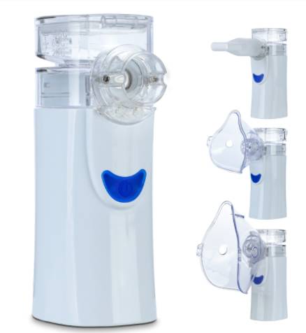 VCBB Portable Nebulizer, Handheld Mesh Nebulizers Machine for Adults and Kids, Breathing Treatment Machine Rapidly Nebulized USB/Battery Operated Asthma Nebulizer Machine for Home Office Travel Use